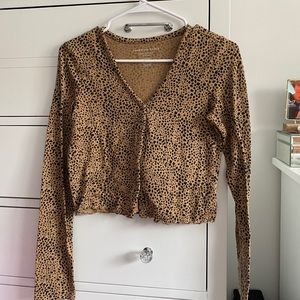 cheetah print button up